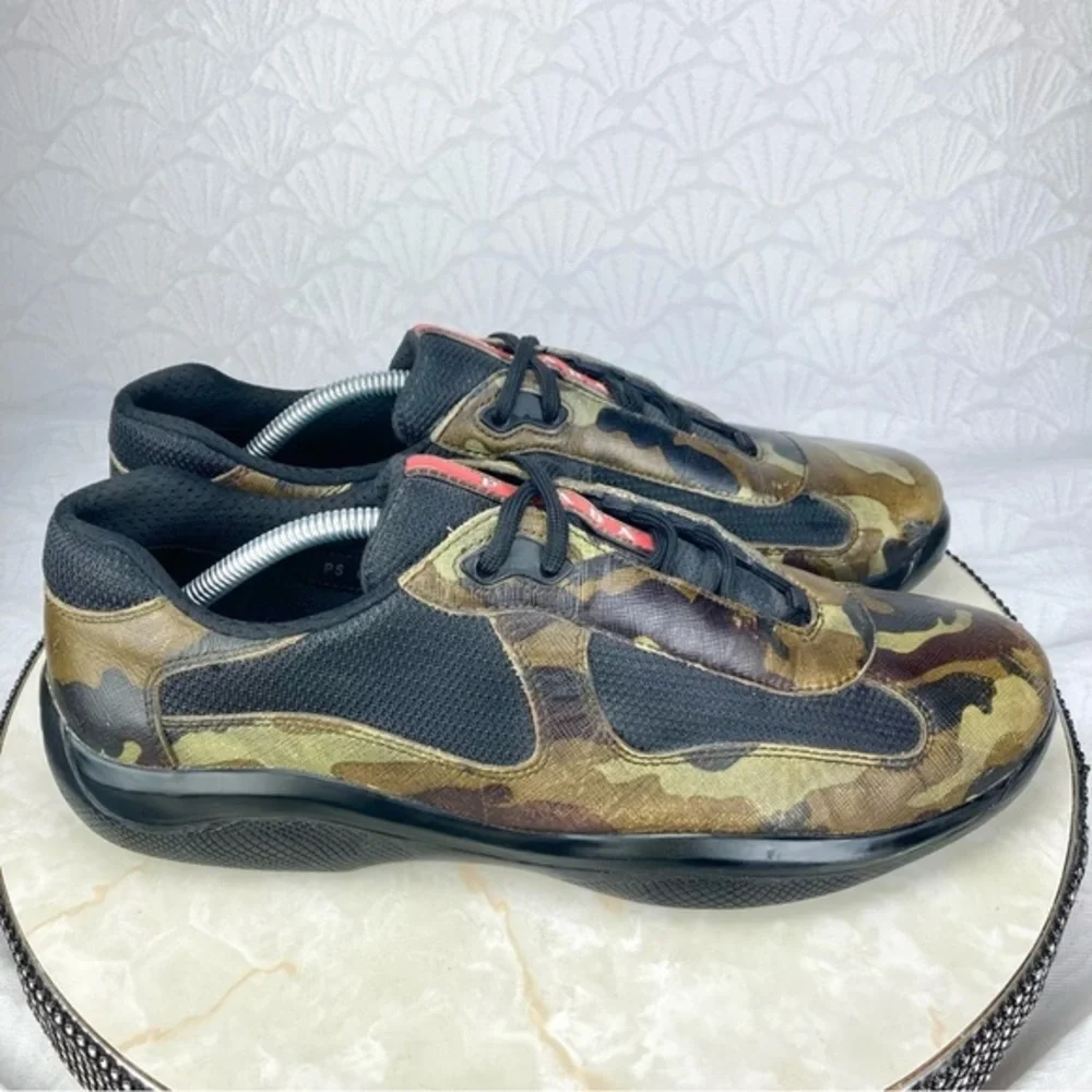 メンズ 00s PRADA SPORTS camouflage suede shoes